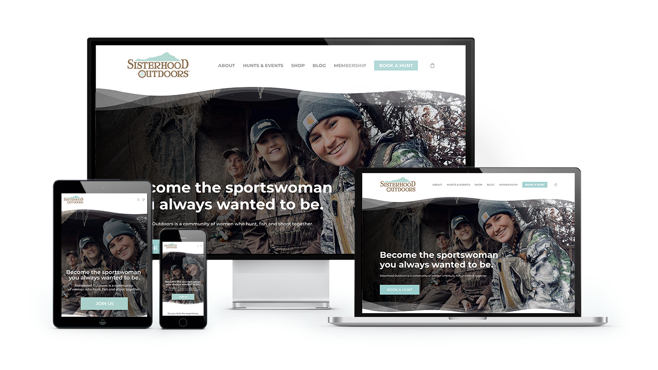 outdoor hunting women's group web design