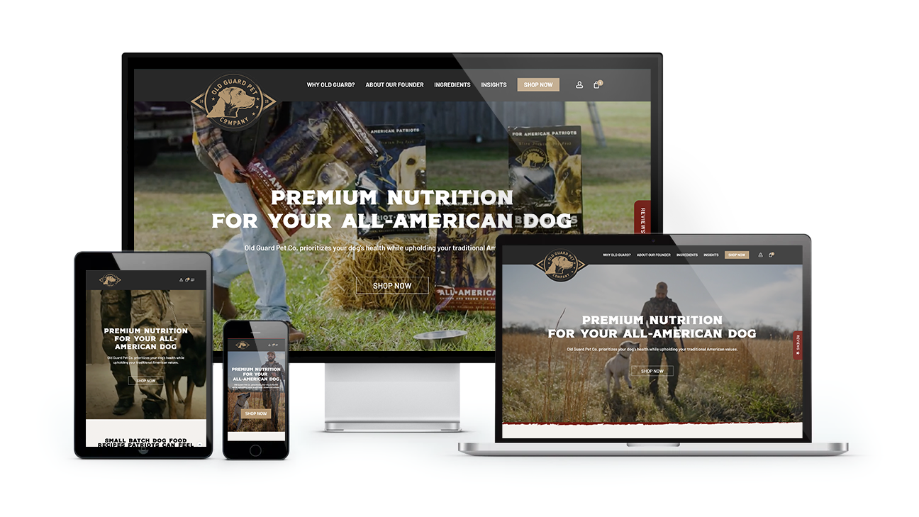 pro american dog food company web design